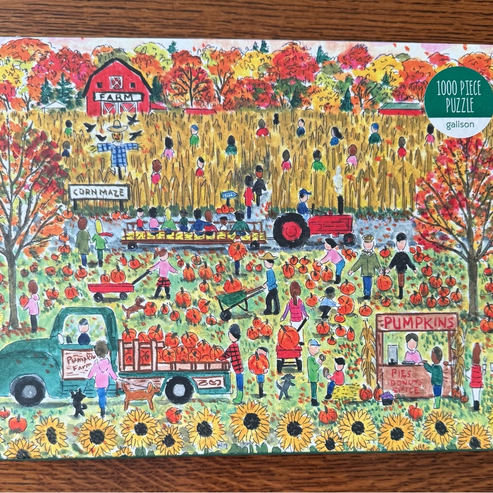 Galison Pumpkin Patch Michael Storrings 1000 Piece Puzzle Complete